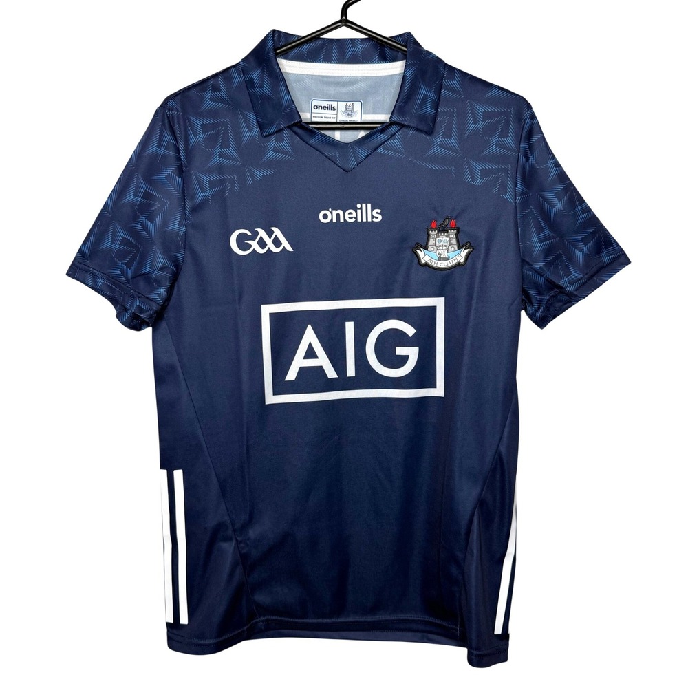 ONeills‎ Dublin GAA Jersey Mens Medium Tight Fit Navy Blue AIG Sponsor Shirt